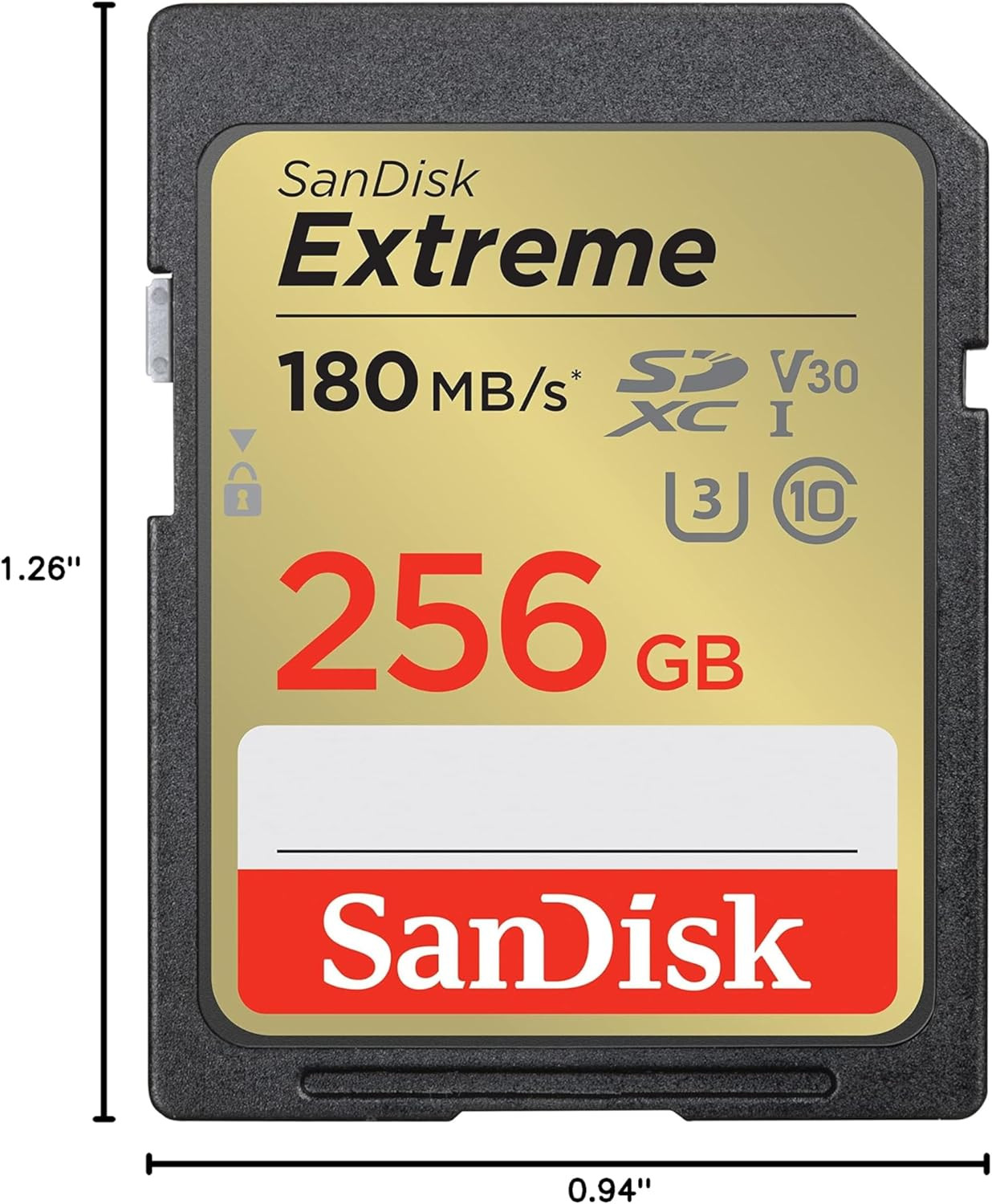 SANDISK 256GB Extreme SDXC UHS-I Memory Card – C10, U3, V30, 4K, UHD, SD Card –
