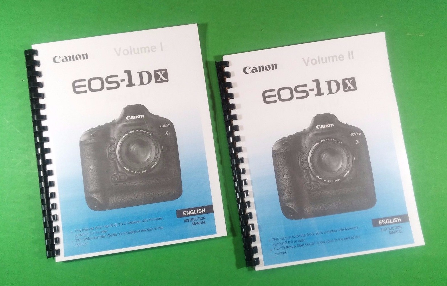 Owners Manual for Canon EOS 1DX Camera 432 Pages W/Clear Covers