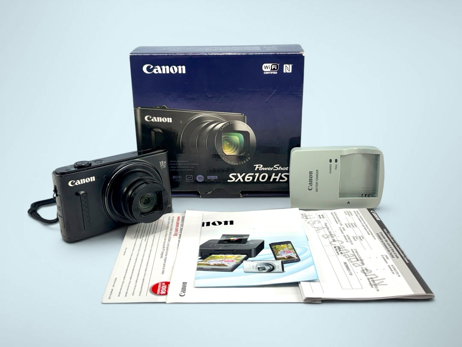 Canon Powershot SX610 HS Digital 20.2mp Camera w/ Canon 18x Zoom PSSX610HS(BK)