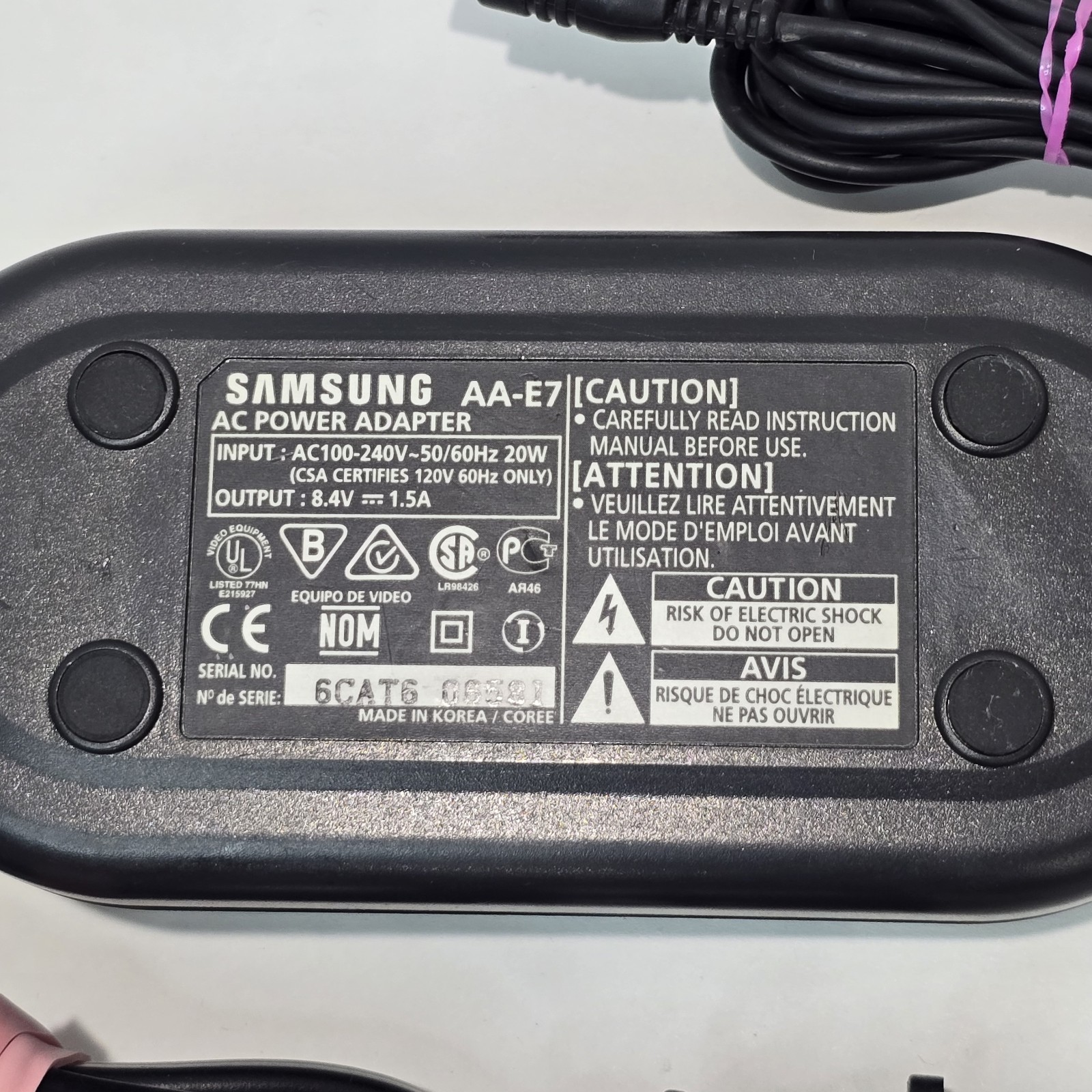Samsung SCD80 Mini DV Digital Camcorder 400x Zoom + AA-E7 AC Power Adapter READ
