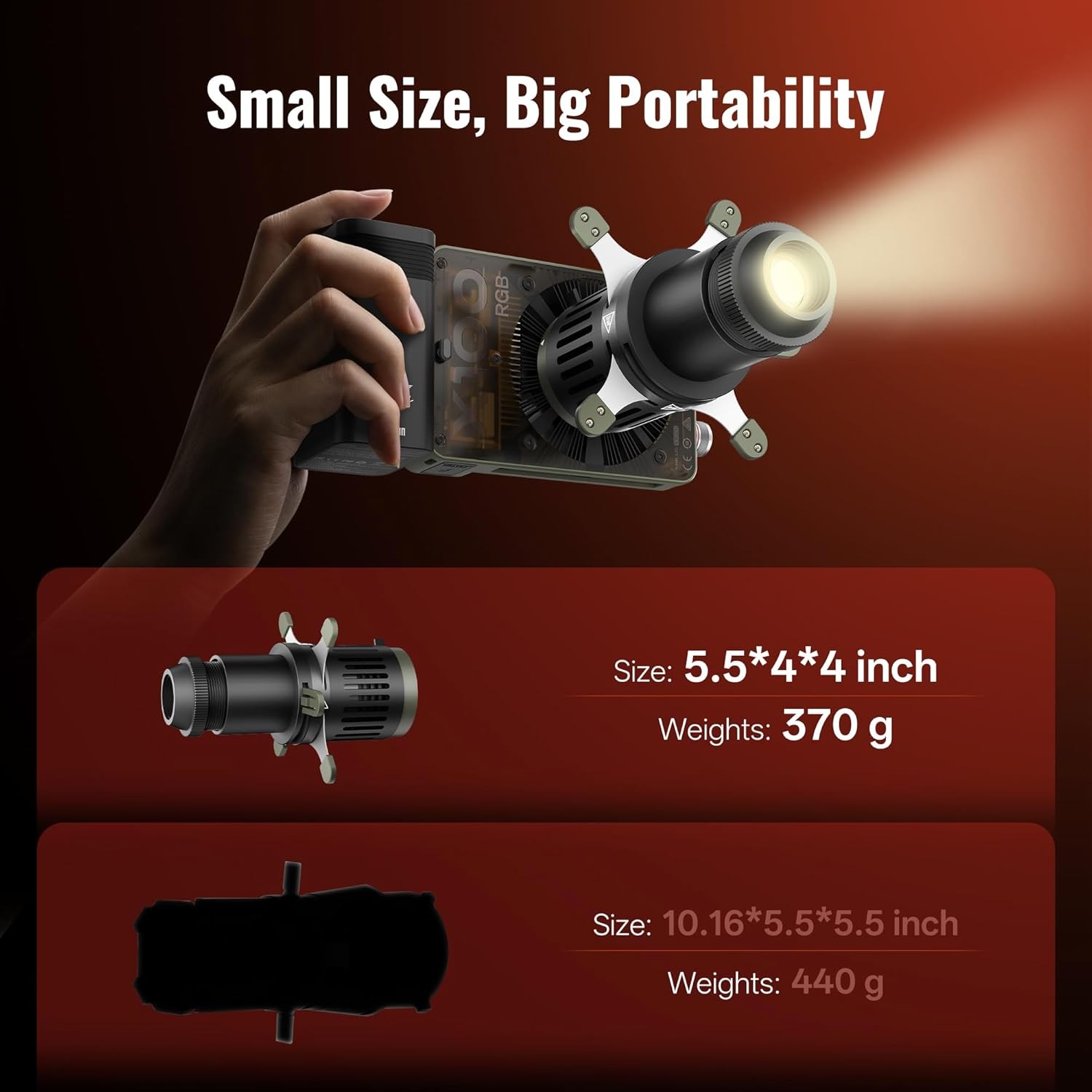 Optical Snoot Conical Mini Spotlight Photography for X100 RGB X60 CX100 G60 CX50