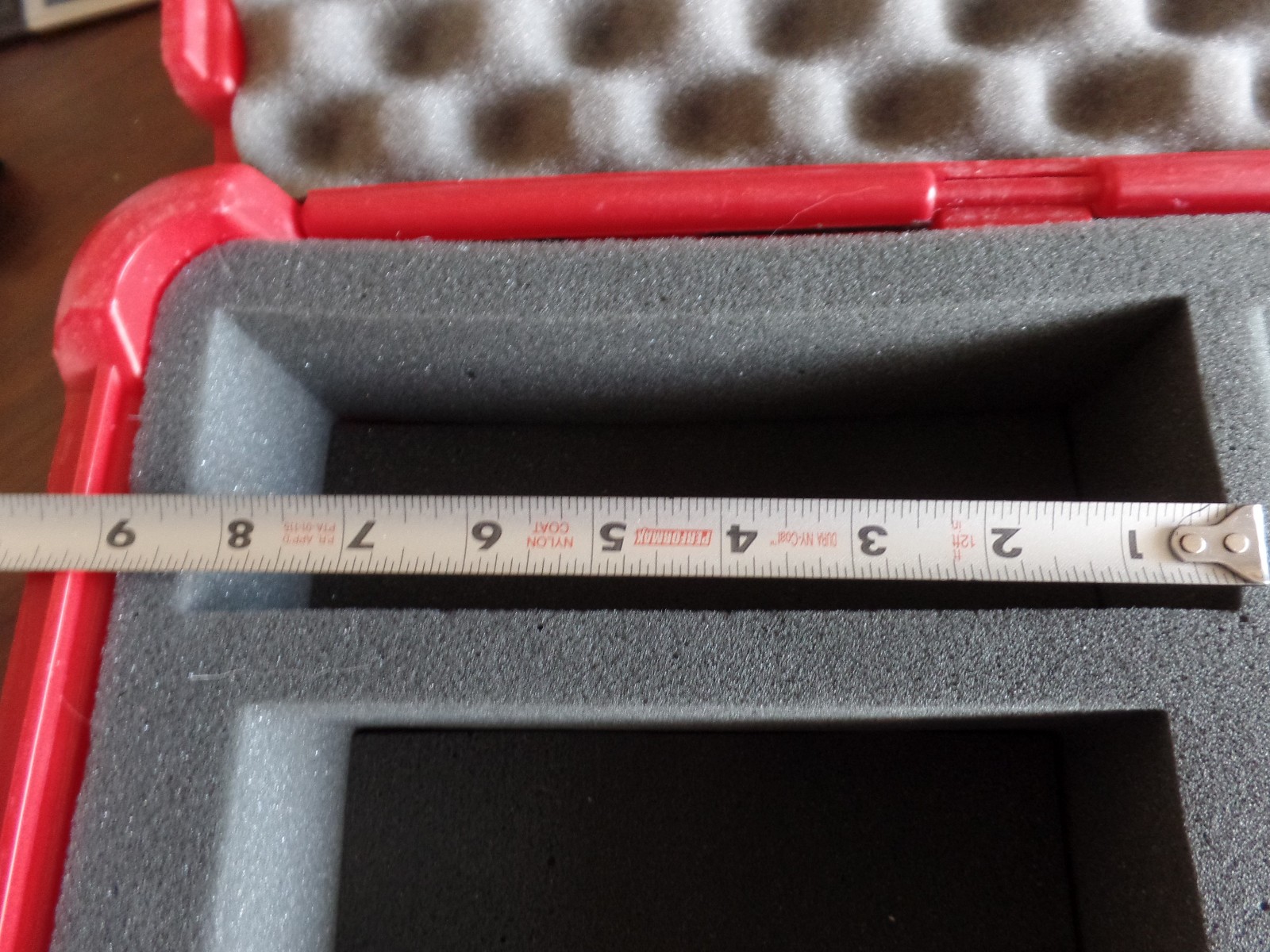 18″x12″x5″ Red Hard Shell Case with Foam Compartments
