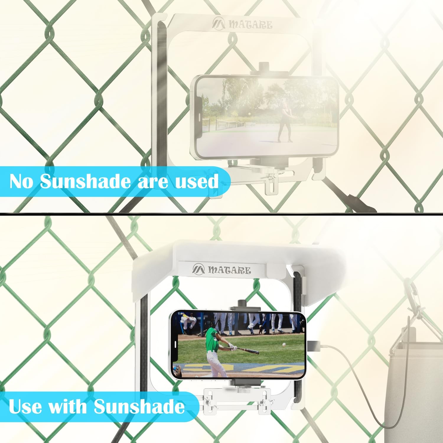 Cell Fence Mount with Shade, Game Recording Mounting Kit Works with Gamechang…
