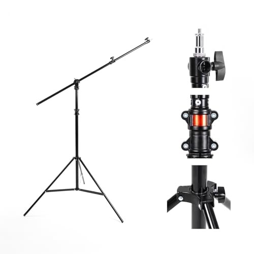 Photography 3-in-1 Heavy Duty Aluminum Alloy 12.5ft Light Stand with Boom Arm