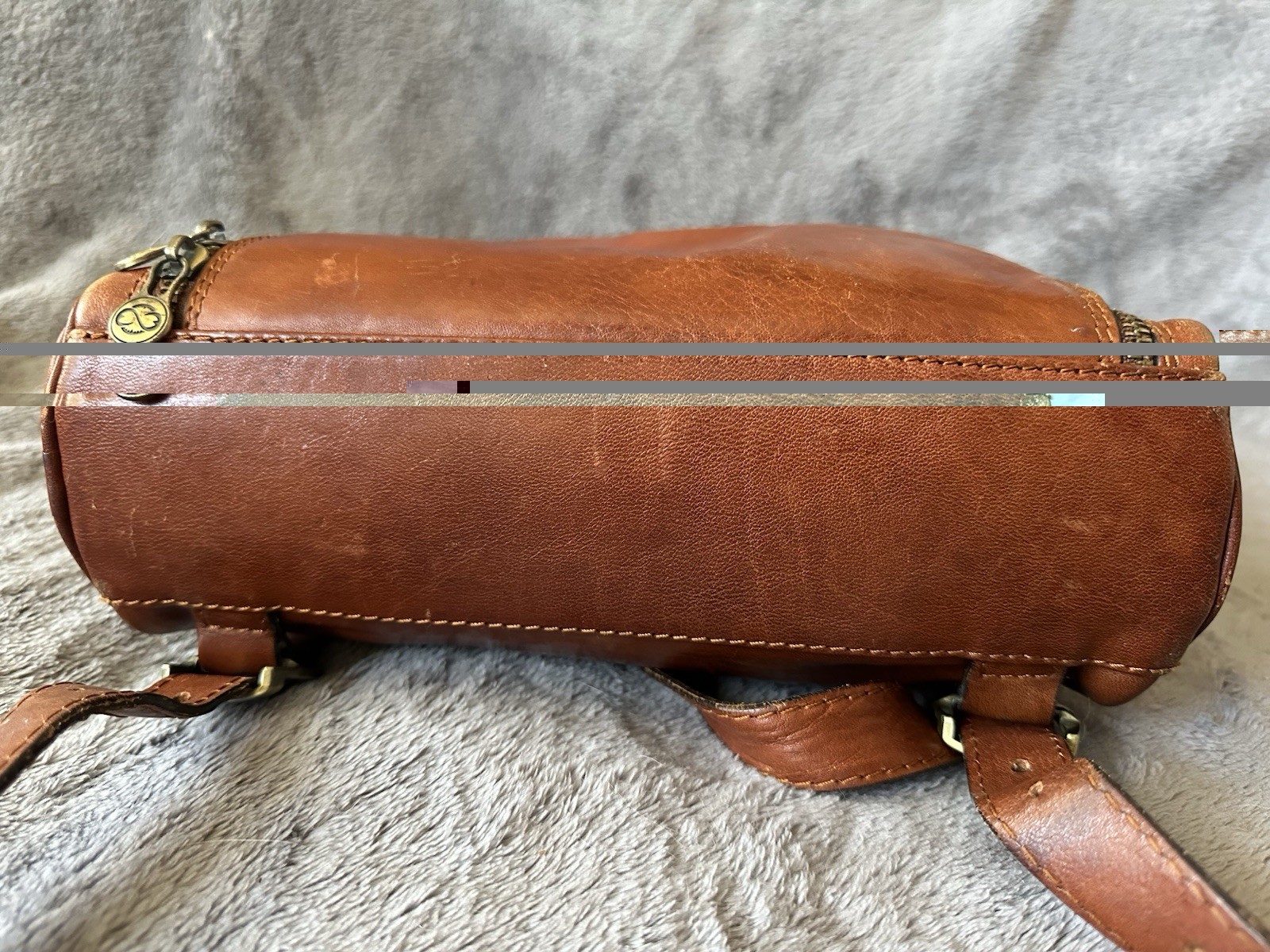 Vintage Time Resistance Unisex Leather Backpack 15×11” Brick Red, Good Condition