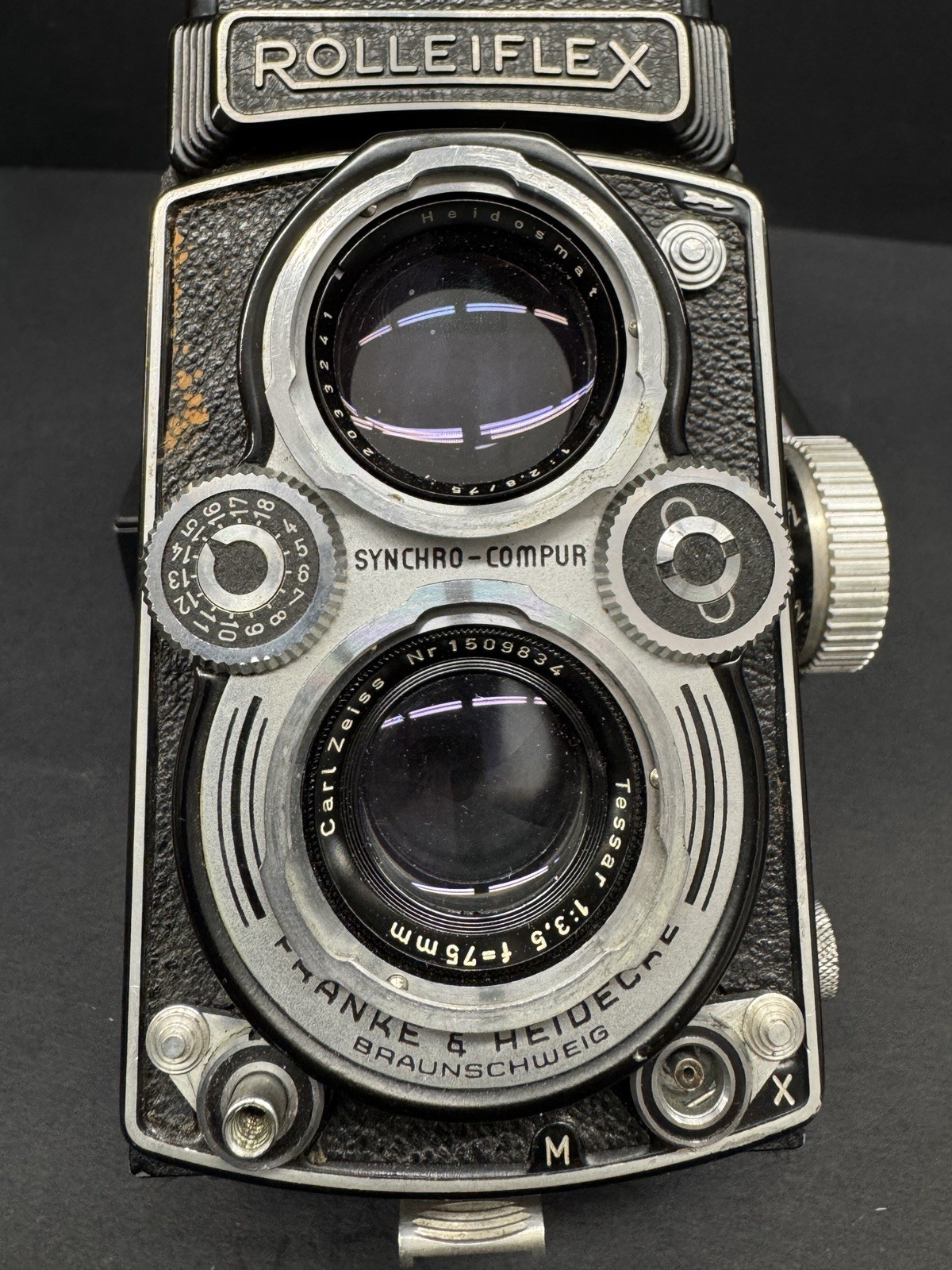 Rolleiflex 6X6 Biottica 75mm f/2.8 f/3.5 Medium Format Camera Black