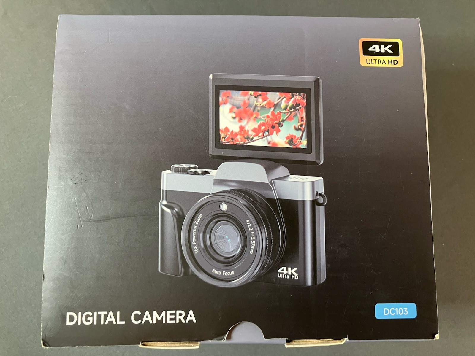 DC103 Digital Camera 64MP 4K Ultra HD 16x Zoom Auto Focus Anti-Shake Black
