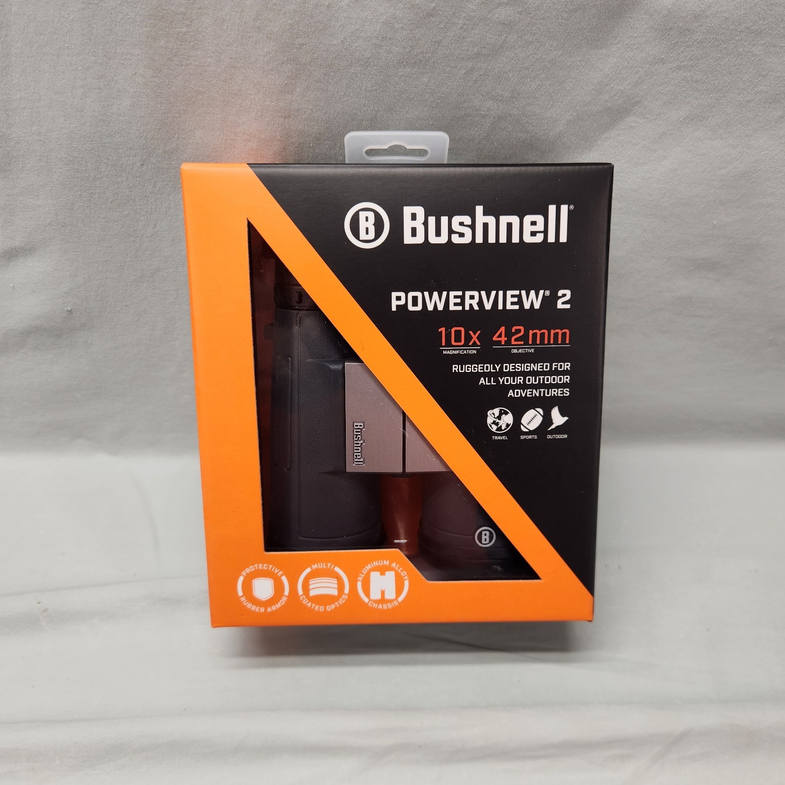 Bushnell PowerView 2 10×42 Binoculars, Folding Roof Prism, Aluminum-Alloy