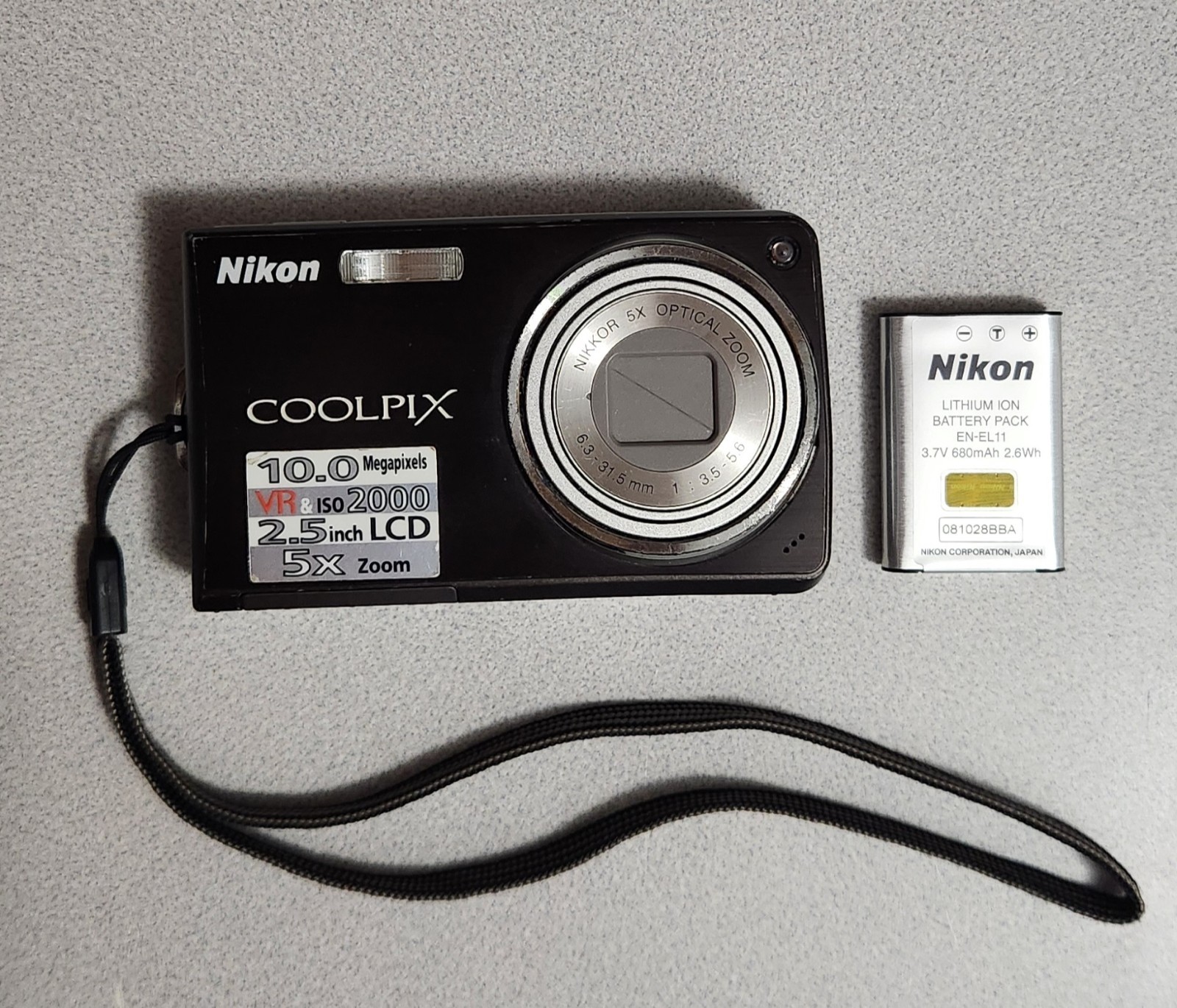 Nikon COOLPIX S550 10.0MP 2.5″ LCD 5x Zoom Digital Camera Black – w/ Battery