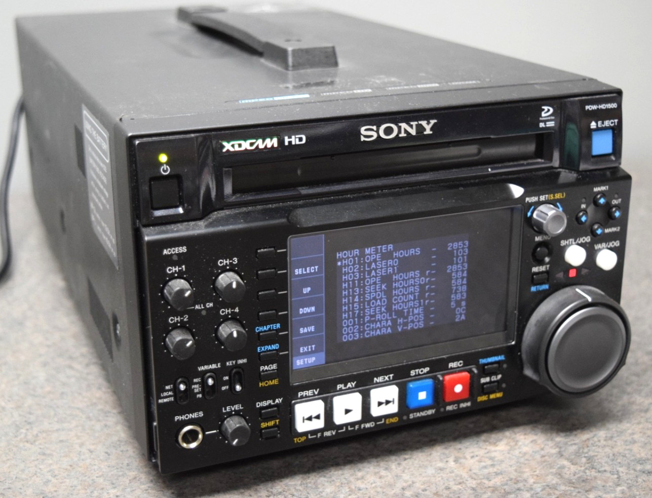 Sony PDW-HD1500 XDCAM HD Half Rack Recorder w/original packaging and user manual