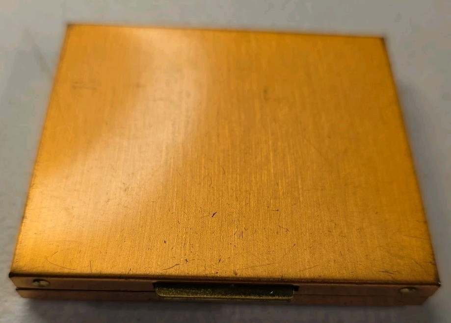 Vtg Copper Case With Folding Photo Album 14 Pics 2.5″ X 3″ Small Travel Size