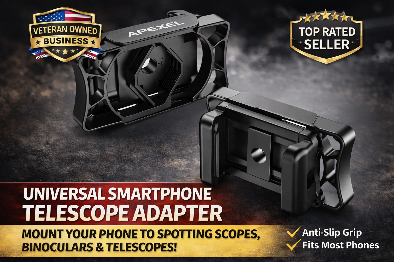 Universal Hunting Phone Scope Adapter for Spotting Scope Binocular Monocular