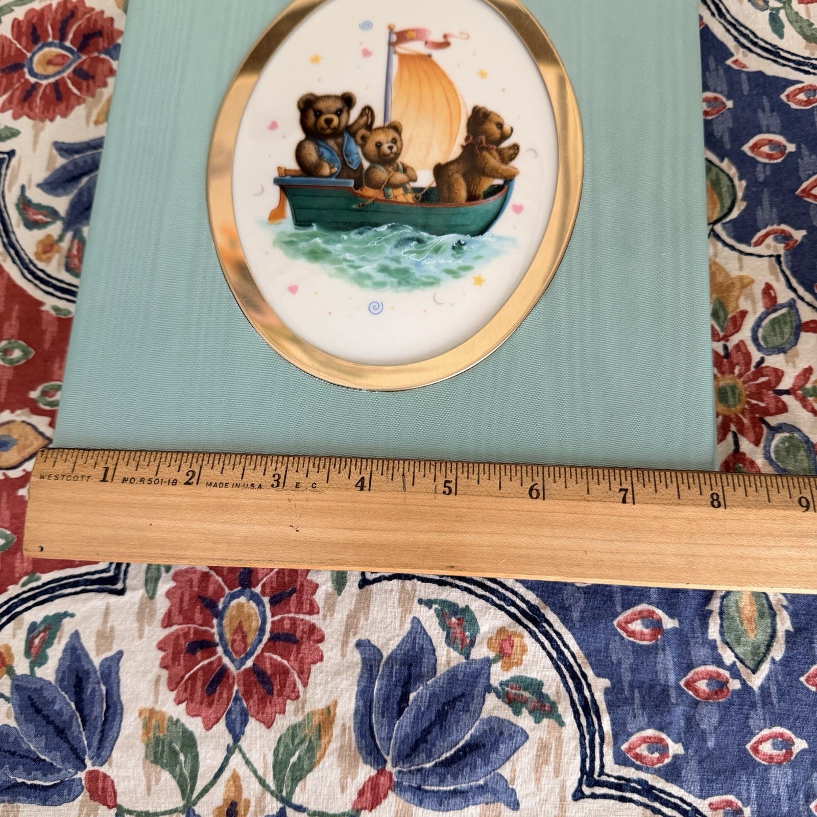 Vtg Lenox China Bears Heirloom Sailing at Sea Baby Boy Gift 8X9 Photo Album
