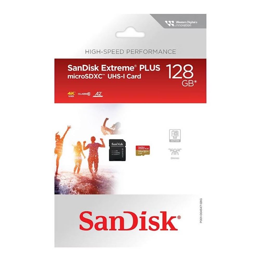 SanDisk 128GB Extreme PLUS microSDXC UHS-I Card – 200MB/s 4K V30 with Adapter