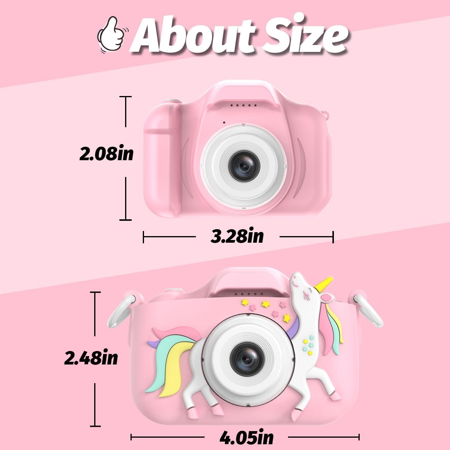 Kids Camera Digital Video Toy 3-8 Years HD w/ 64GB SD Card Gift