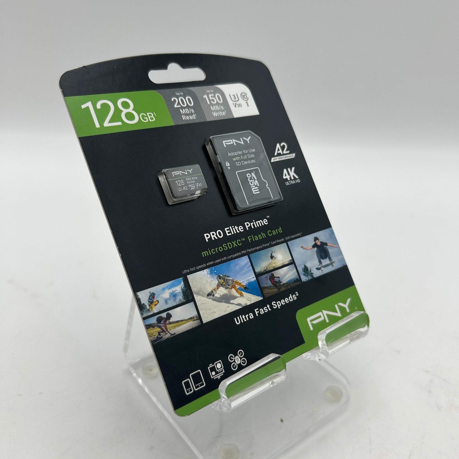 PNY 128GB PRO Elite Prime C10 U3 V30 A2 microSDXC Card – Brand New