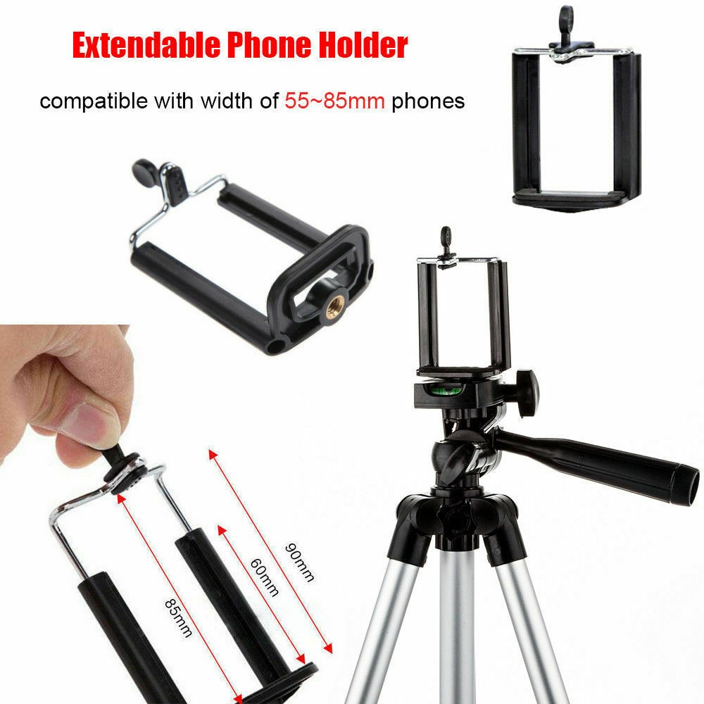 Camera Tripod Stand Cell Phone Holder Mount for iPhone Samsung Bluetooth Remote