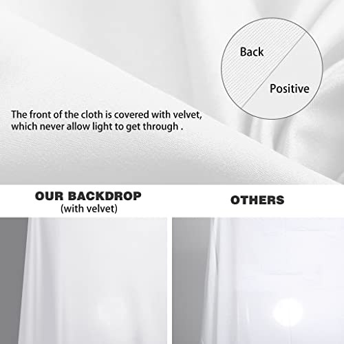 10X12ft White Backdrop for Photography, Polyester Background for 10x12ft White