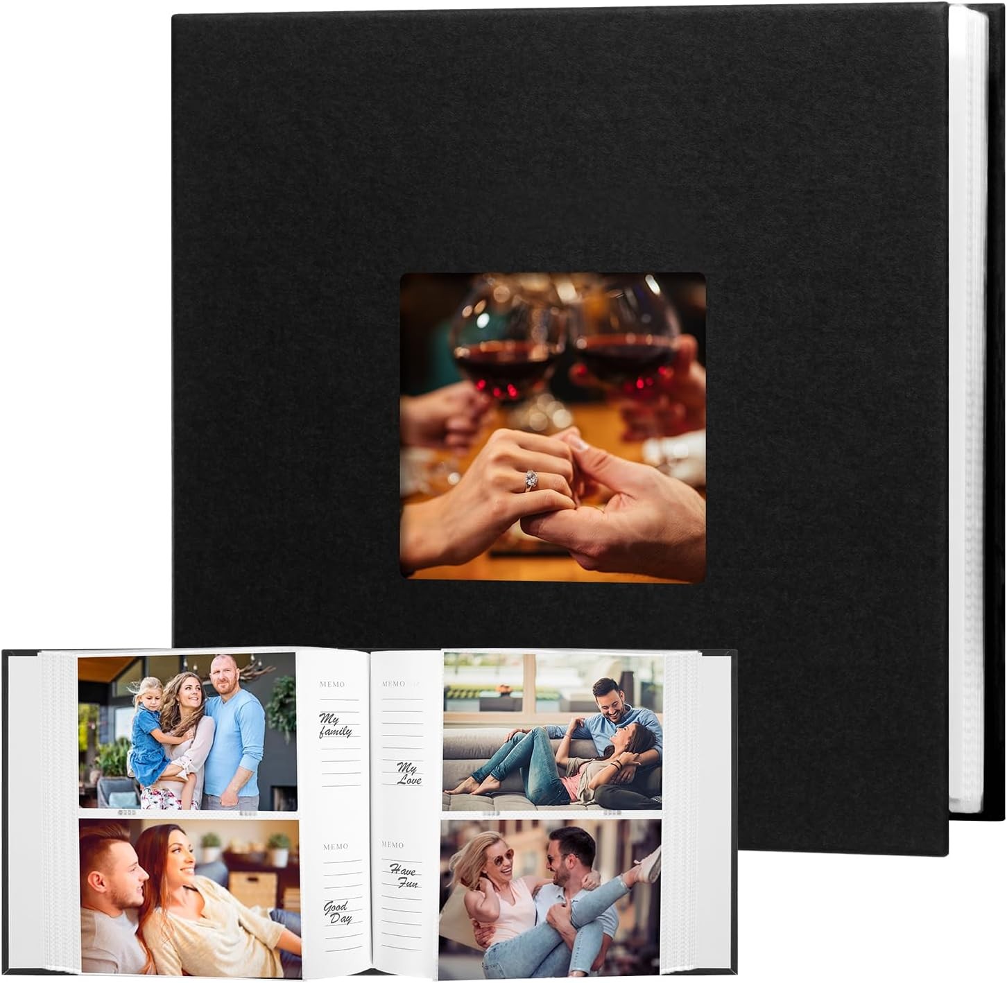 4×6 Photo Album Holds 240 Photos with Writing Space, Leather Cover Picture Book