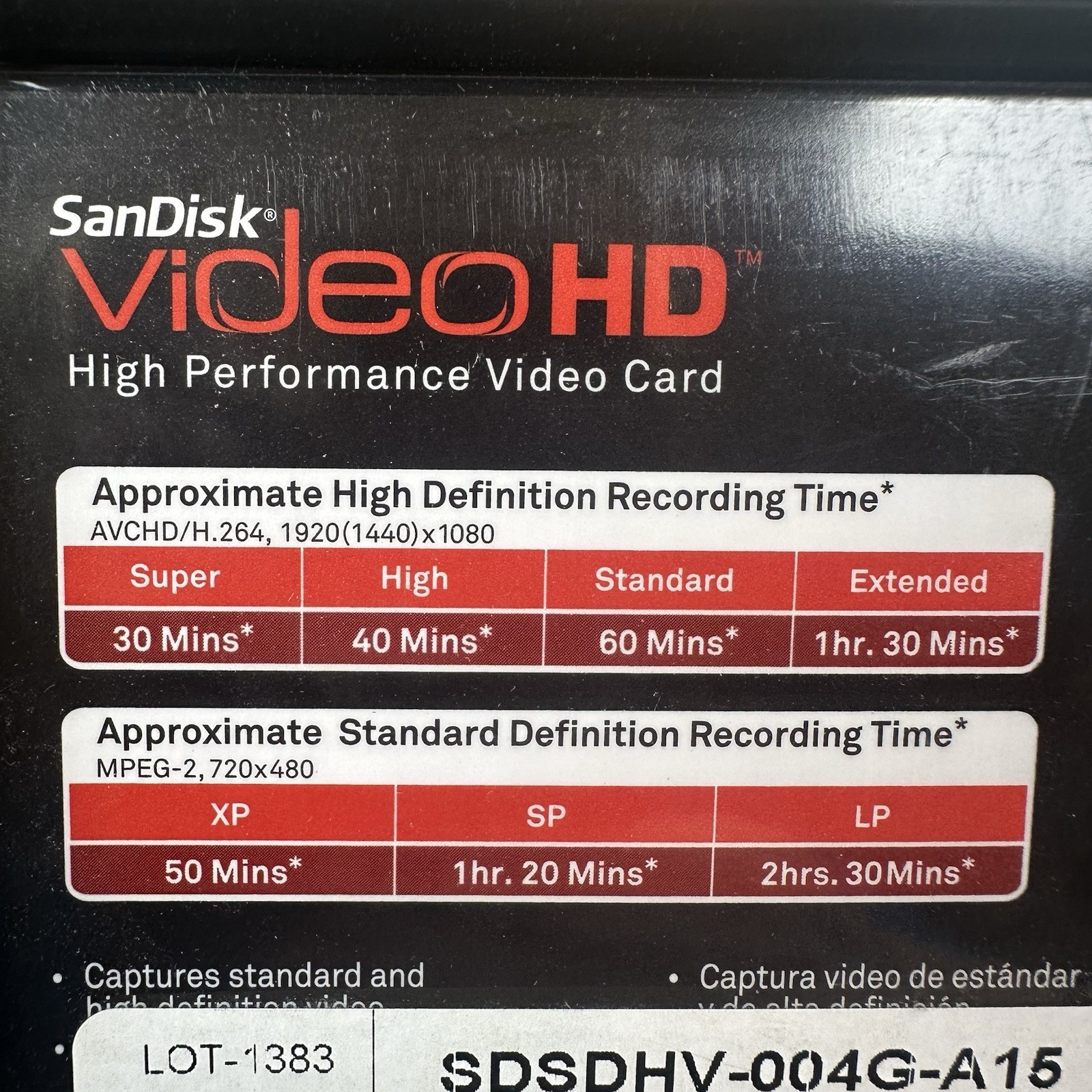 SanDisk 4GB Video HD SDHC Class 4 SD Memory Card Photo Camera 60 Mins 1080HD