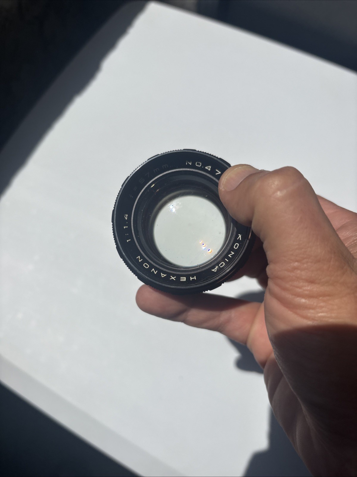 Konica Hexanon 1:1.4 F=57mm Camera Lens Made in Japan