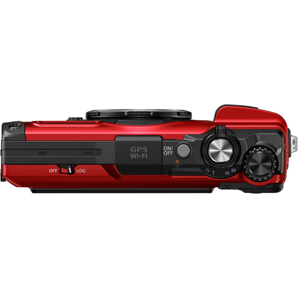 OM SYSTEM Tough TG-7 Digital Camera (Red) V110030RU000 – 12PC Accessory Bundle