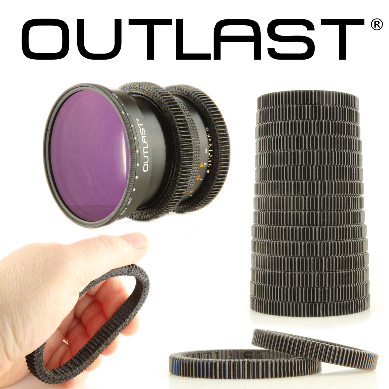 OUTLAST 10mm Flexible Follow Focus Gear Aperture Iris Lens Cinema Gear Universal