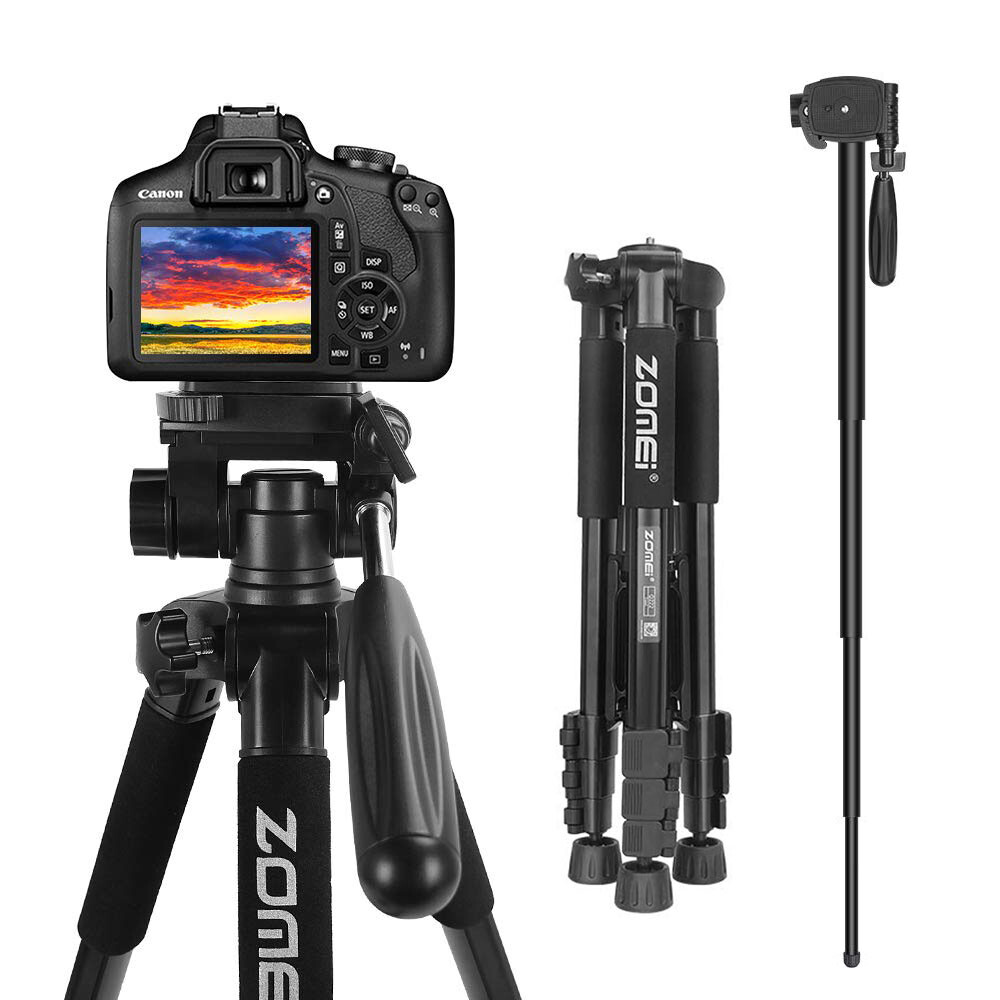 ZOMEI Q222 Pro Tripod Monopod Lightweight Portable Travel Tripod for Camera