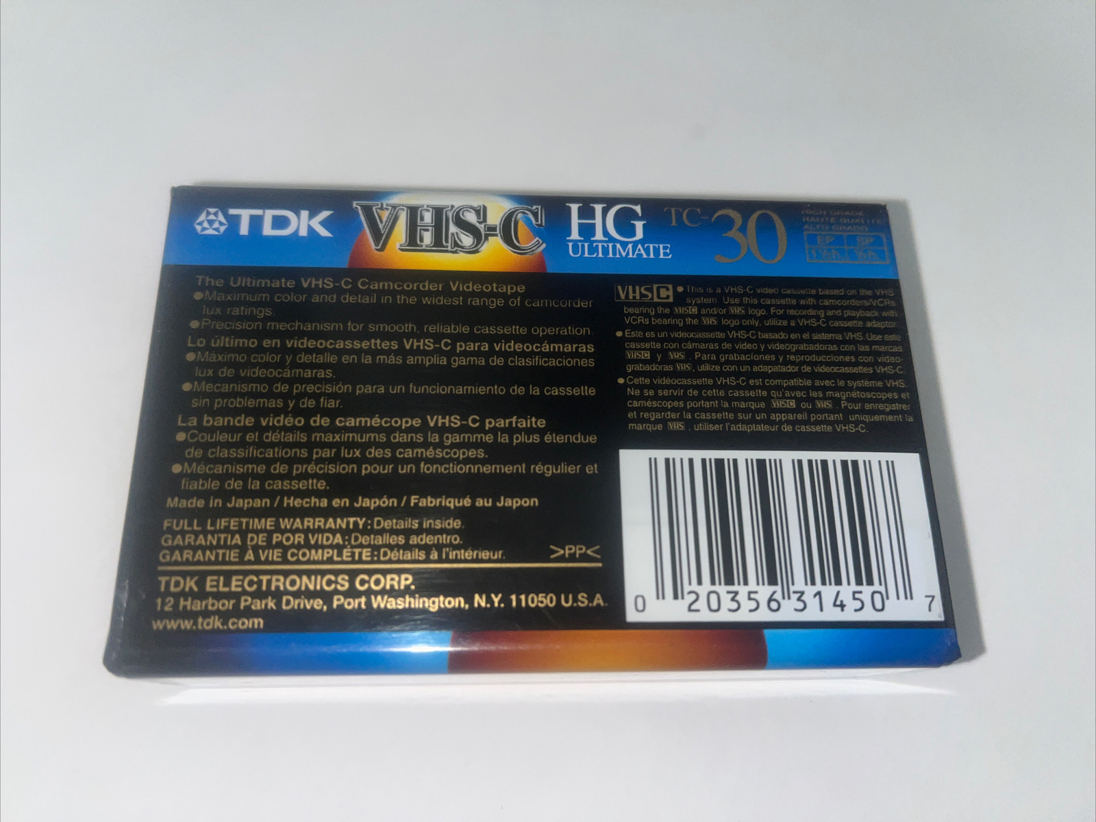 TDK VHS-C HG Ultimate 30 Camcorder Cassette Blank Recording Tapes Lot of 5