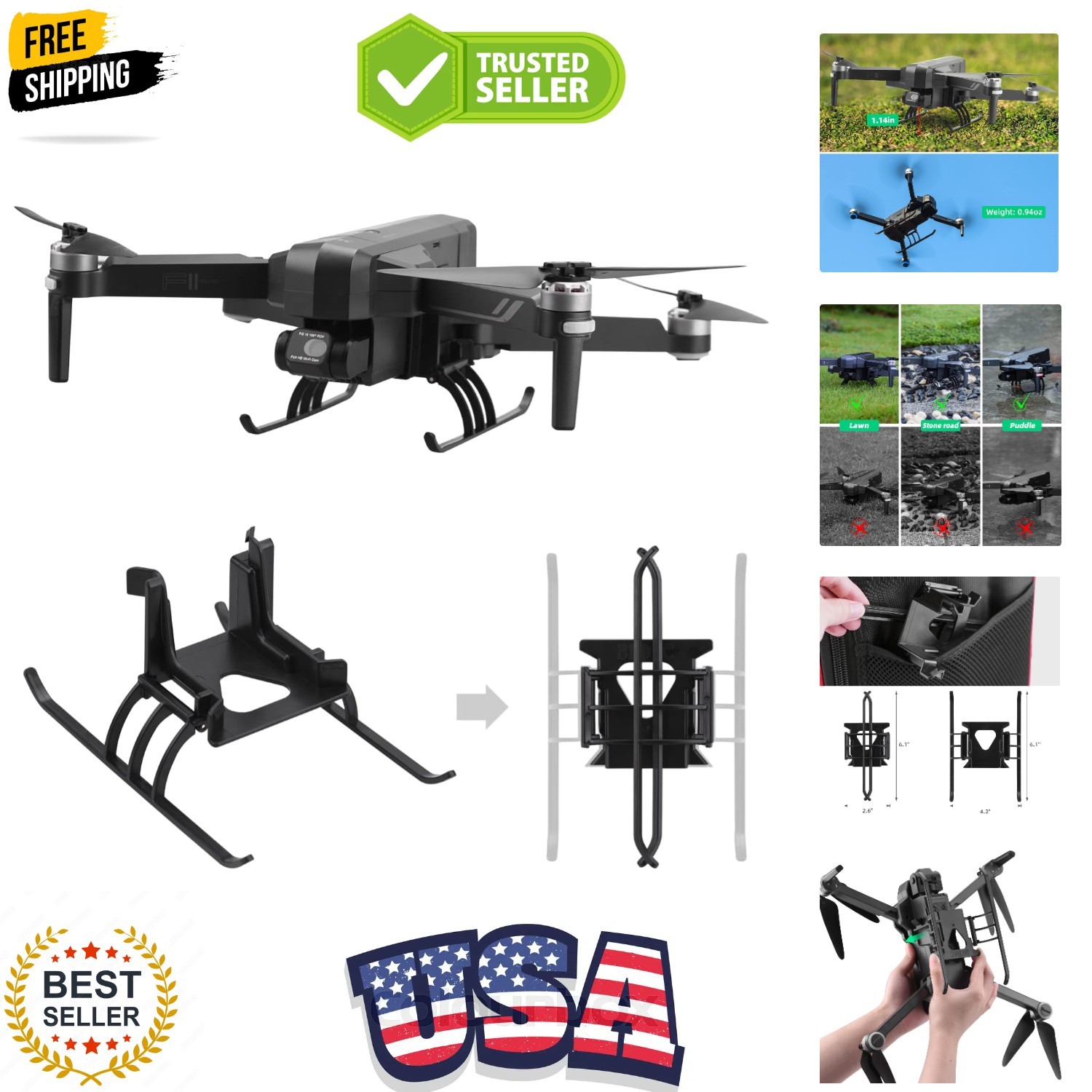 Landing Gear for Ruko F11 PRO/F11 Drone Foldable Extensions Quick Release Hei…