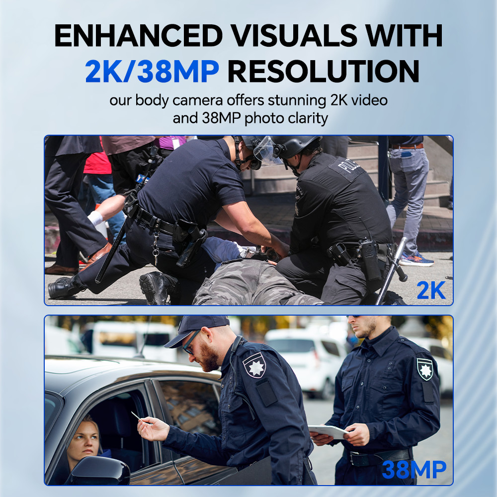 BOBLOV KJ23Pro 2K Body Camera Night Vision 4000mAh Battery 128GB Law Enforcement