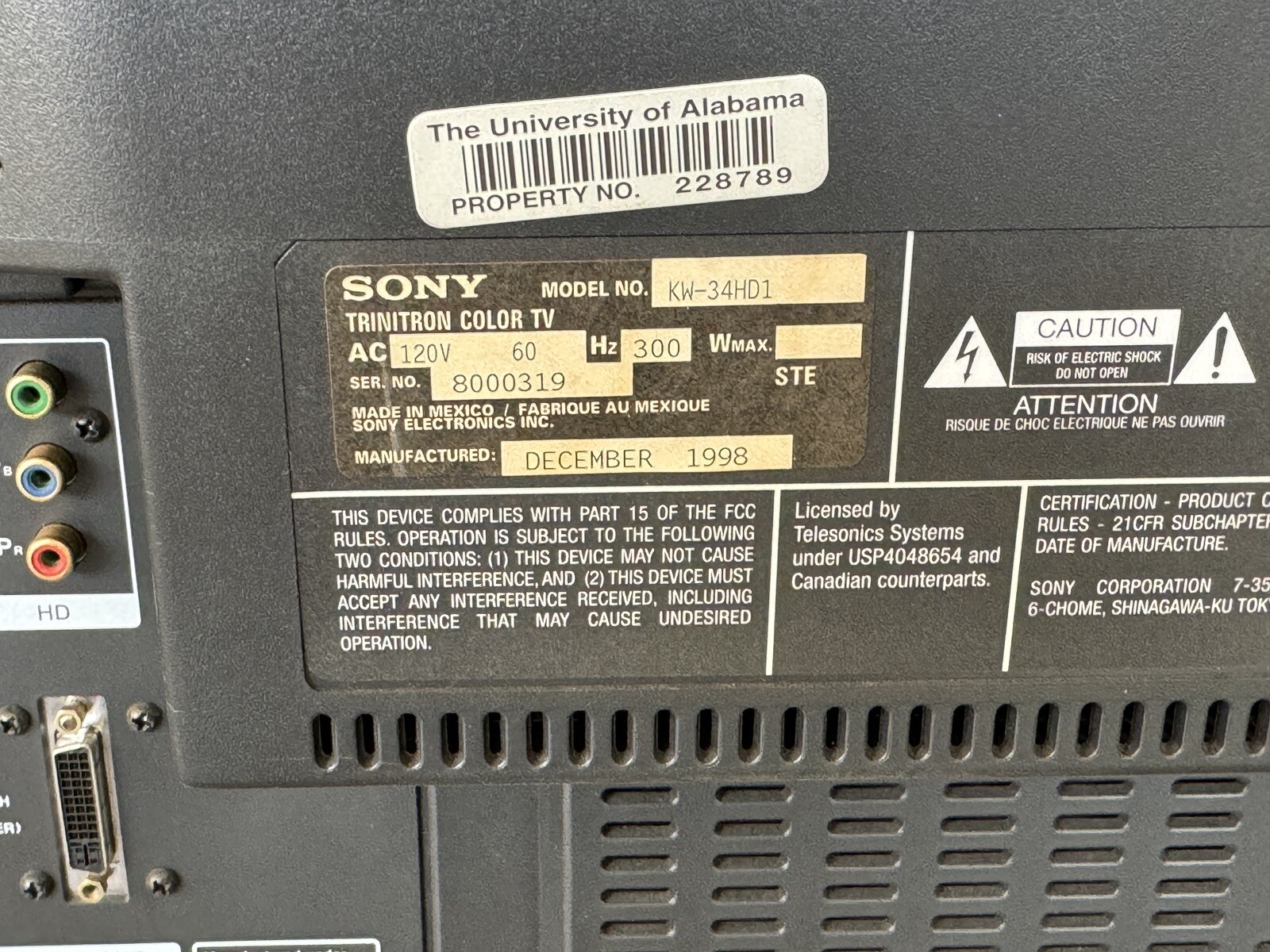 Sony KW-34HD1 Yes It Is…..