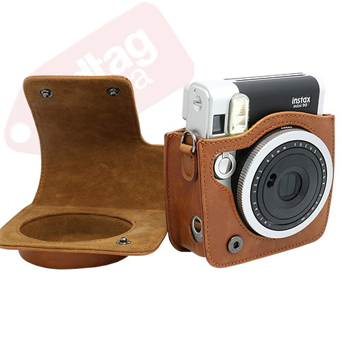 Camera Case Bag for Fujifilm Instax Mini 90 Camera – Black & Brown