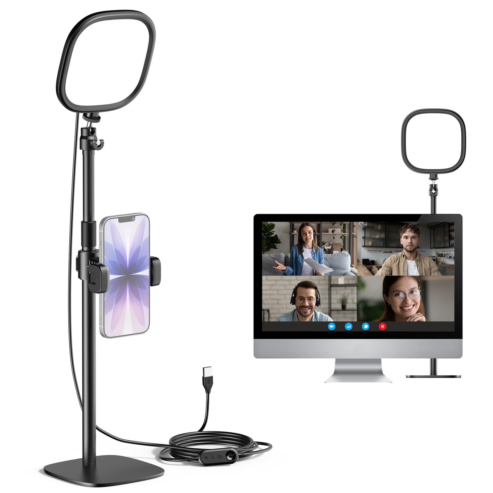 Zoom Lighting for Computer, 50 Light Modes Video Conference Lighting with Pho…