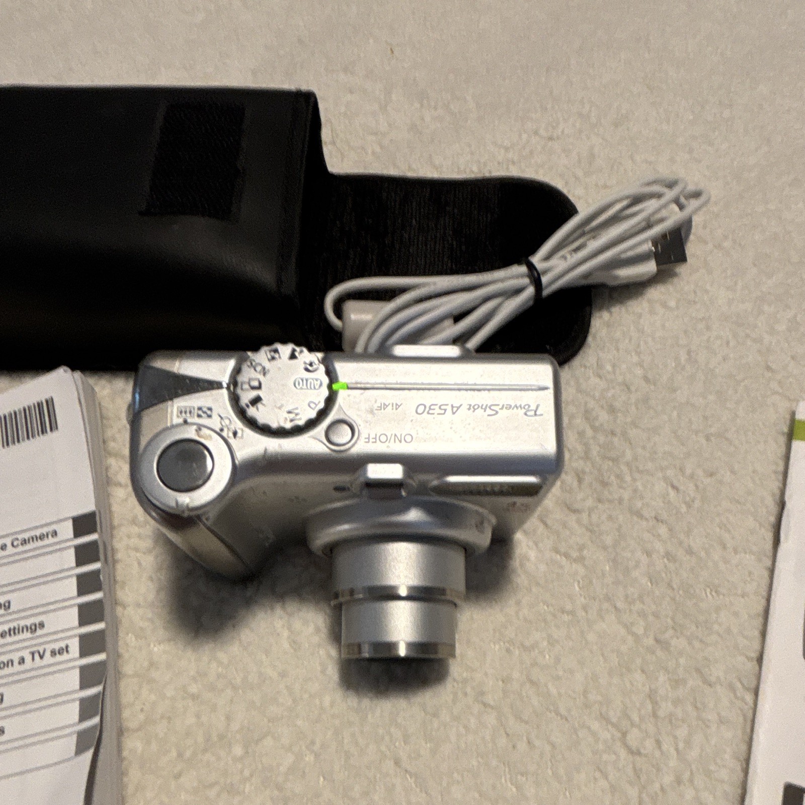Canon PowerShot A530 Silver 5.0MP 4x Zoom 1.8in w/ Case USB Cable & Guides