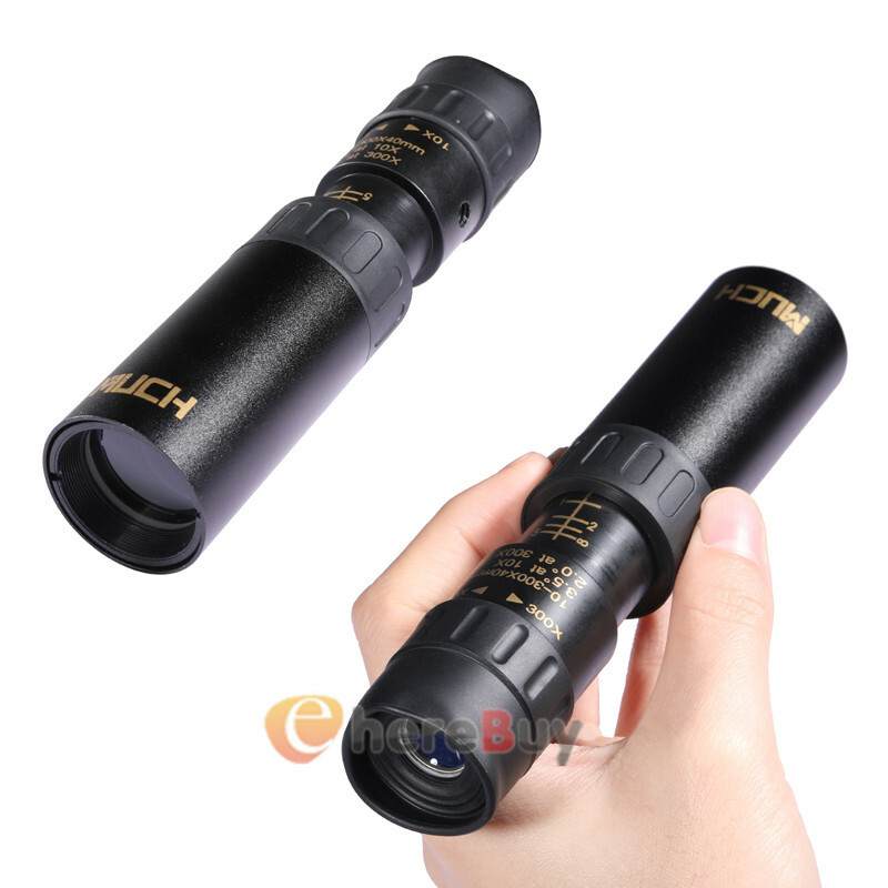 10-300X40mm HD Zoom Monocular Day/Low Night Vision Scope Telescope + Case