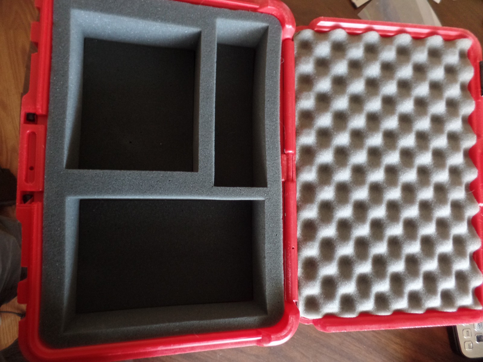 18″x12″x5″ Red Hard Shell Case with Foam Compartments