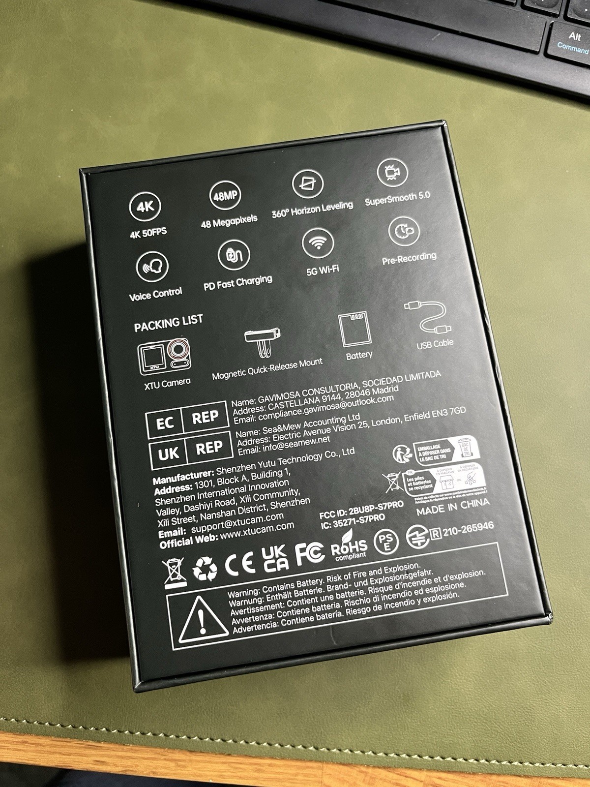 XTU S7 Pro Action Camera, 1/2” Sensor ,4K Cinematic Video, Vlog Camera