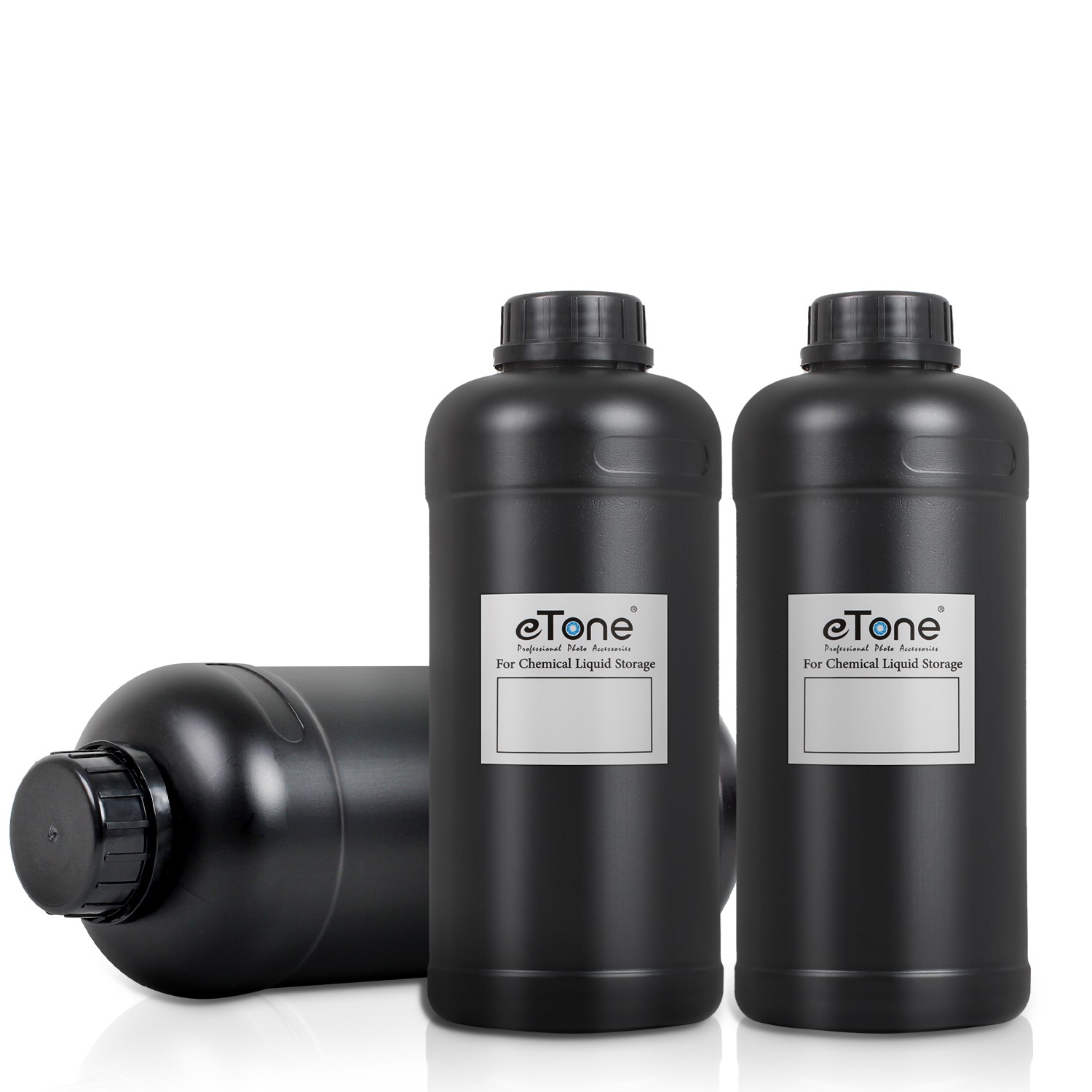 3x 1L Darkroom Chemical Storage Bottles Plastic For B/W Film Negative Developing