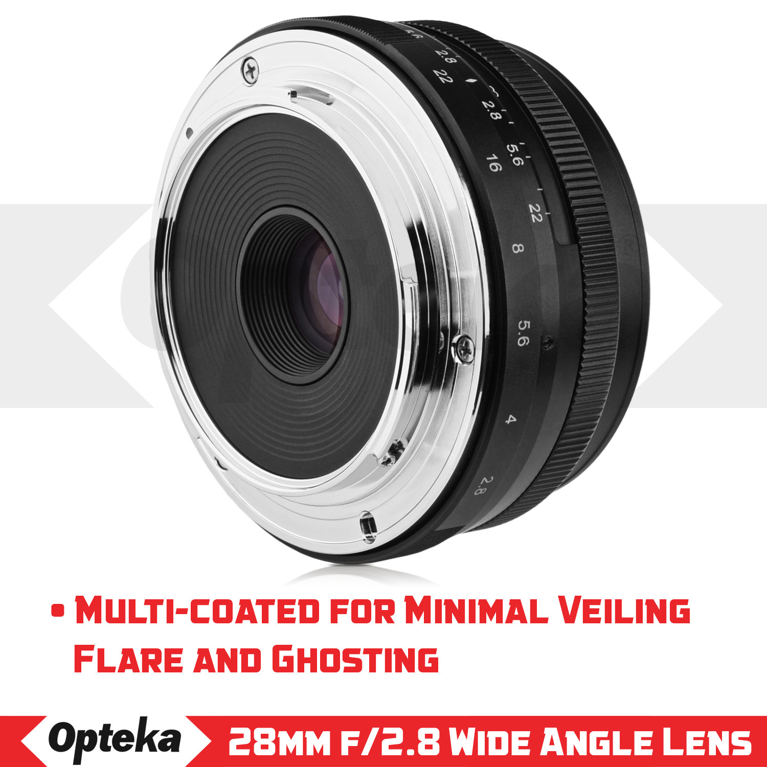 Opteka 28mm f/2.8 Lens for Panasonic GH5 GH4 GX85 GF8 GF7 GX850 GX8 G85 G9 G7
