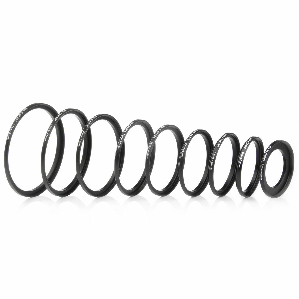 18pcs Lens Filter Metal Stepping Rings Kit 9pcs Step Up Ring 9pcs Step Down Ring