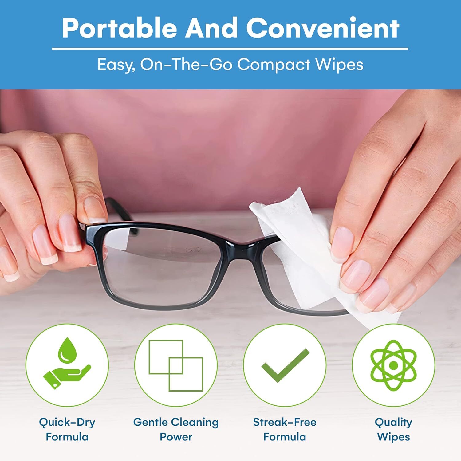 Care Touch Lens Wipes for Eyeglasses – 400 Count 400 (Pack of 1)