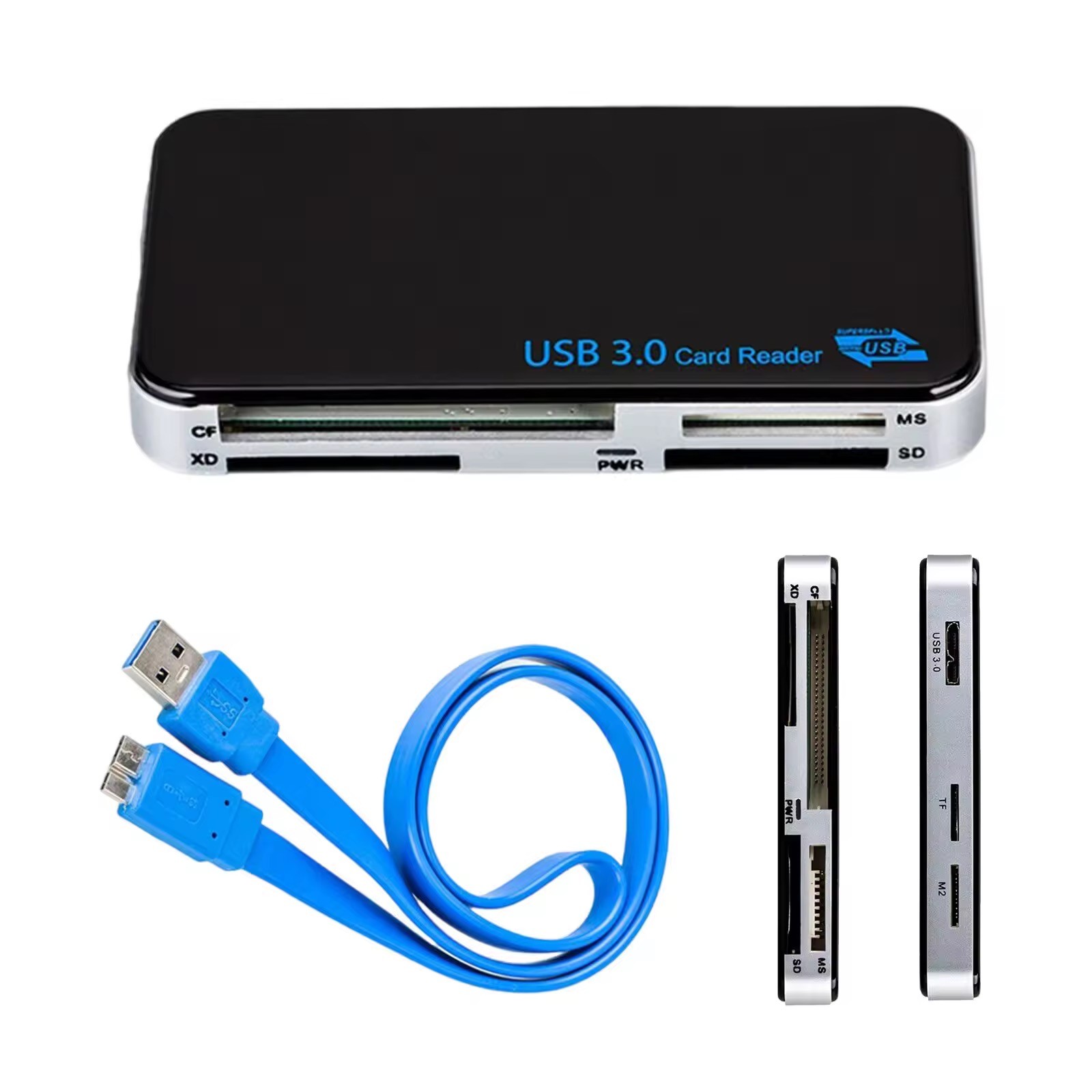 USB 3.0 Memory Card Reader Adapter 5GBPS Fit CF/TF/SD/Micro SD/XD/M2/MS Card Lot