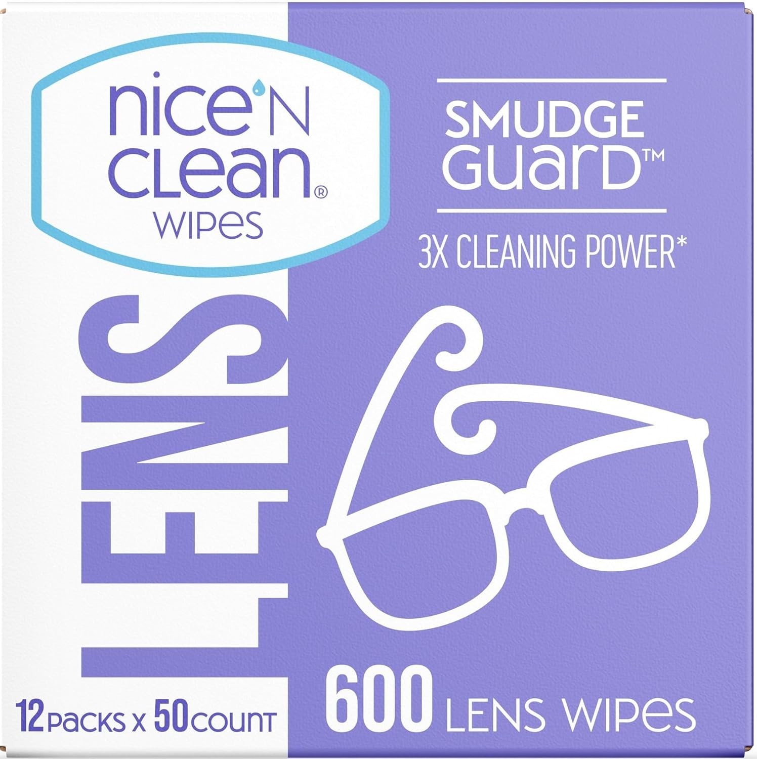 Nice N’ CLEAN SmudgeGuard Wipes – 600 Pre-Moistened Lens Cleaners for On-the-Go