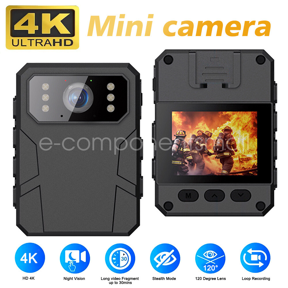 0-64G Body Camera 4K 2K 1080P Police Audio Video Recording IR Night Security Cam