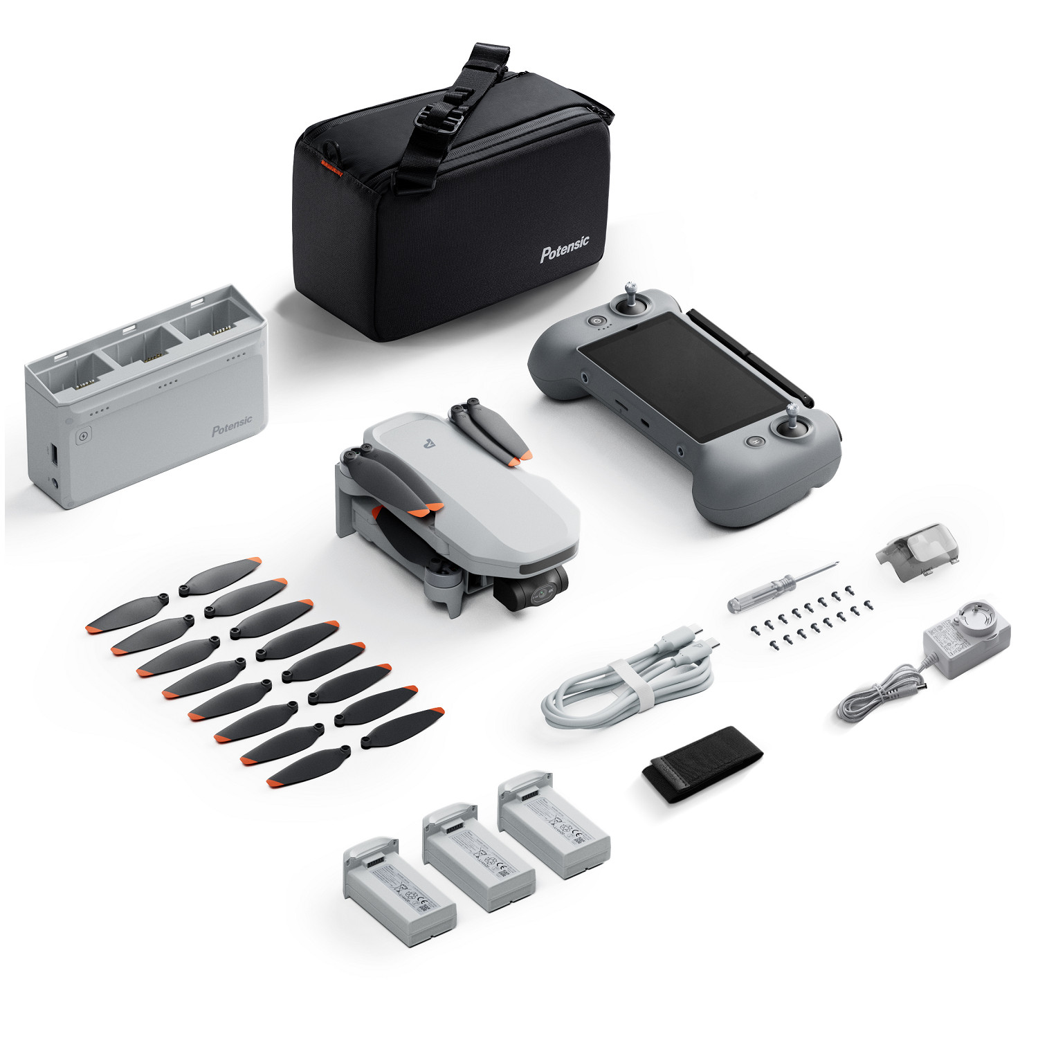 Refurbished Potensic ATOM 2 Drone with RC PTD 1 4K Video Camera 3-Axis Gimbal