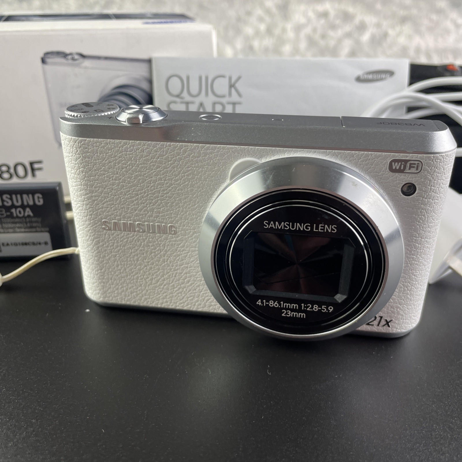 Samsung WB380F Digital Camera White 16.3MP Compact Wi-Fi 21x Optical Zoom Smart