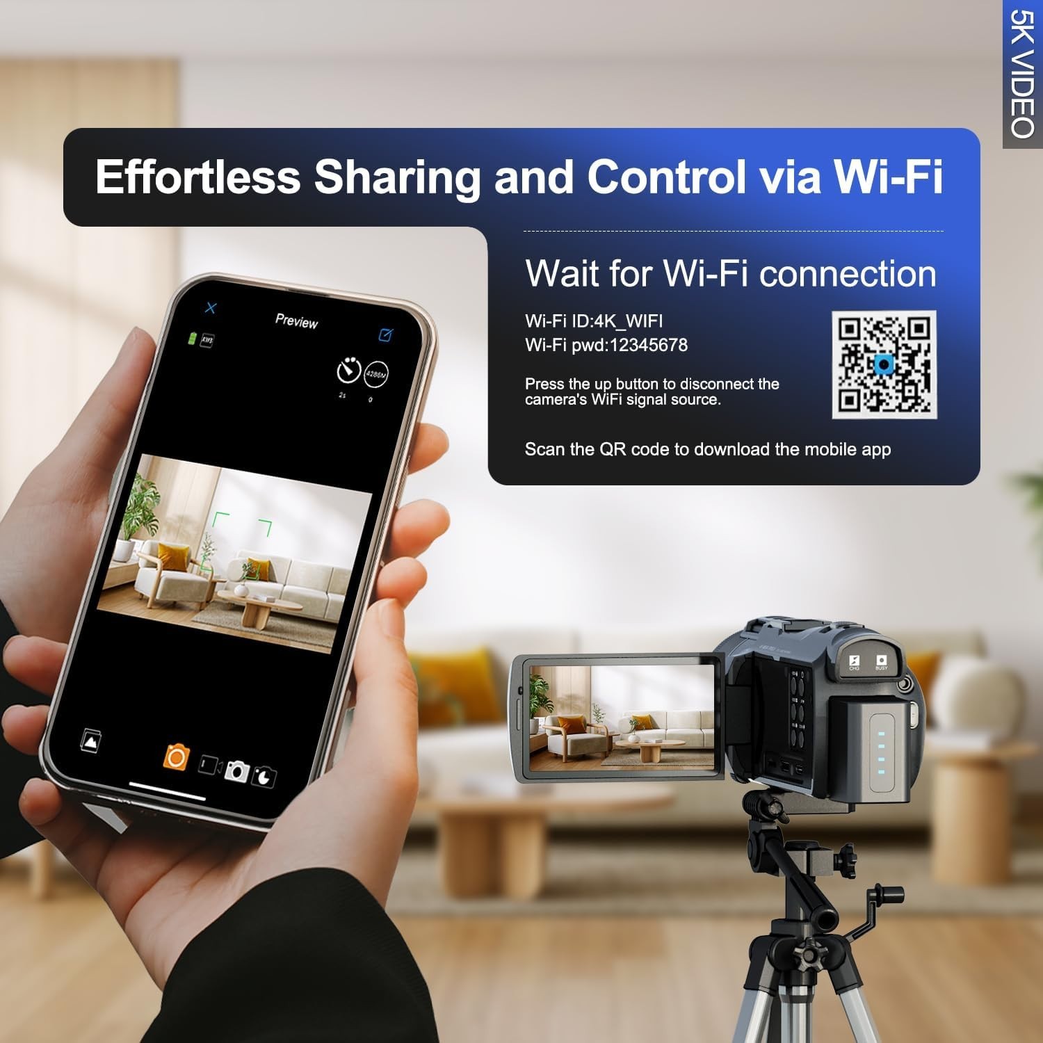 NBD Video Camera Camcorder 4K 48MP 60fps WiFi IR Night Vision Autofocus YouTube
