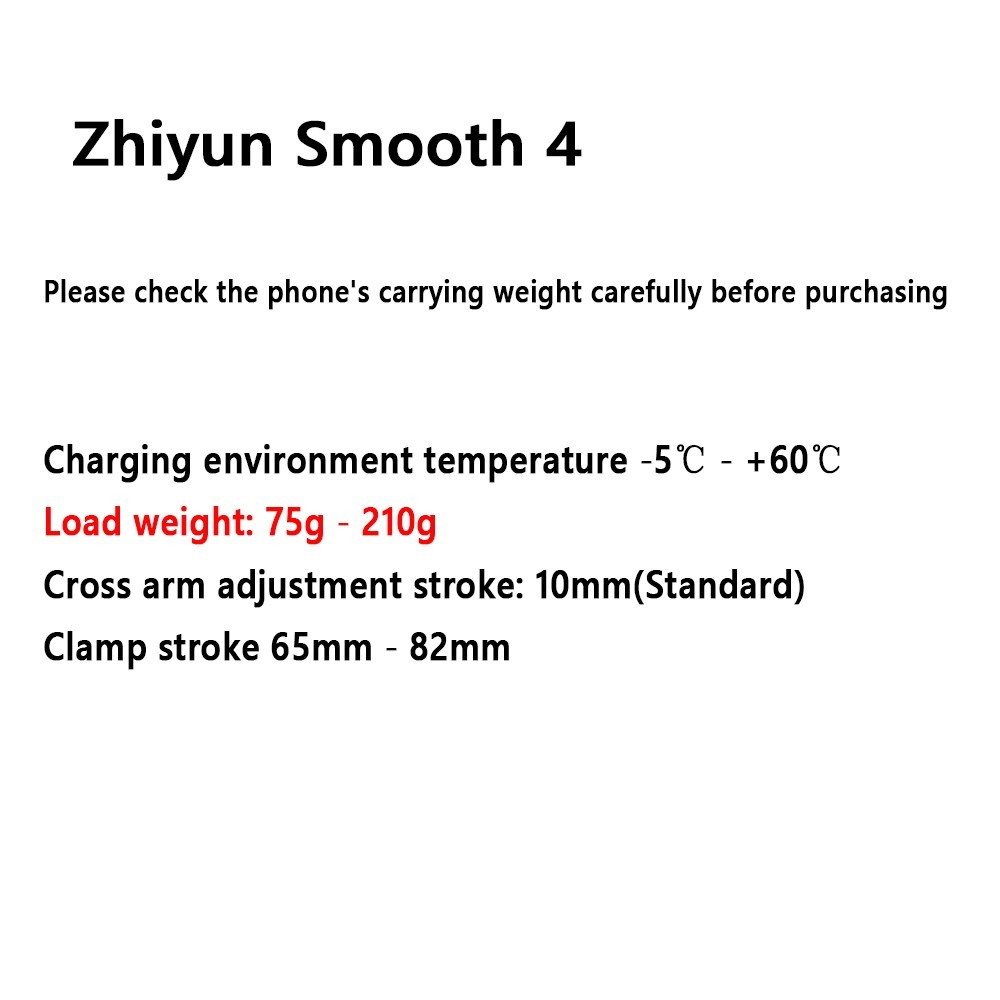 Zhiyun Smooth 4 Professional 3-Axis Handheld Gimbal Stabilizer Smartphone Black
