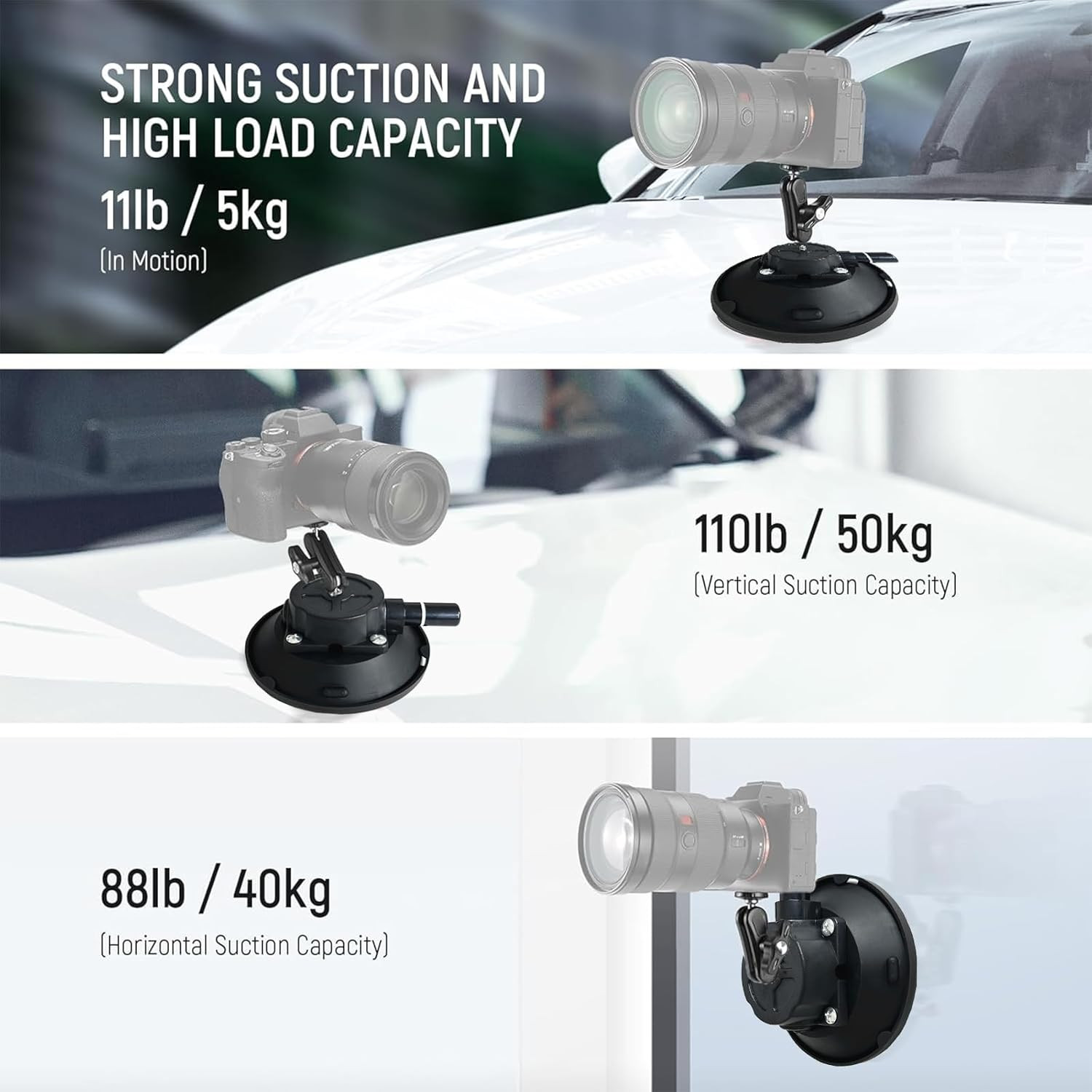 Suction Cup Mount for DJI Osmo Pocket 3, Car Windshield Window Car Camera Mount,